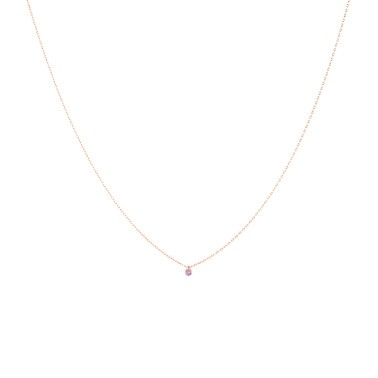 Collier La Brune et La Blonde Mini Confetti en or rose et saphir rose 0,14 carat CL0130PGSA
