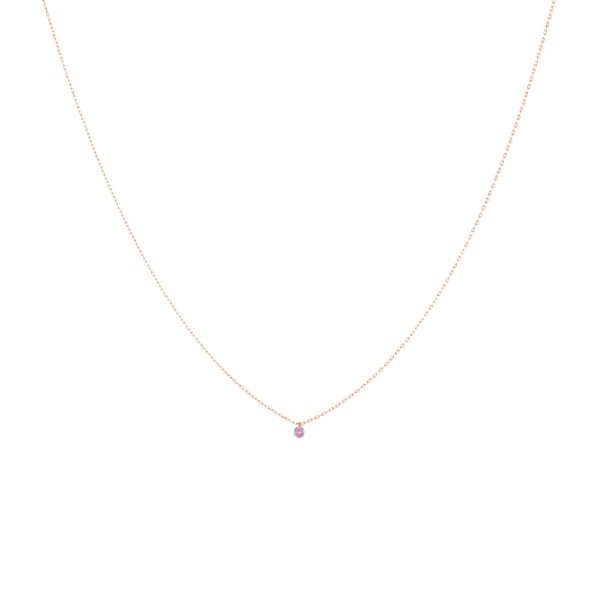 Collier La Brune et La Blonde Mini Confetti en or rose et saphir rose 0,14 carat CL0130PGSA