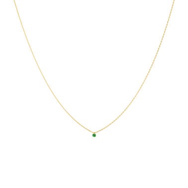 La Brune et La Blonde Mini Confetti necklace in yellow gold and 0.13 carat tsavorite