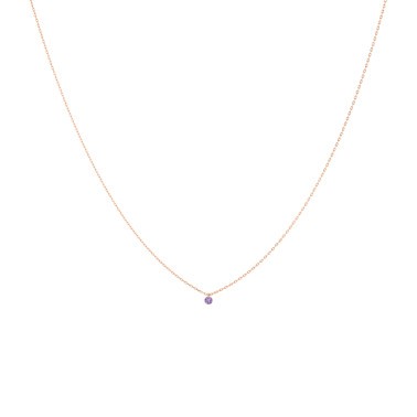 La Brune et La Blonde Mini Confetti necklace in rose gold and 0.13 carat amethyst 