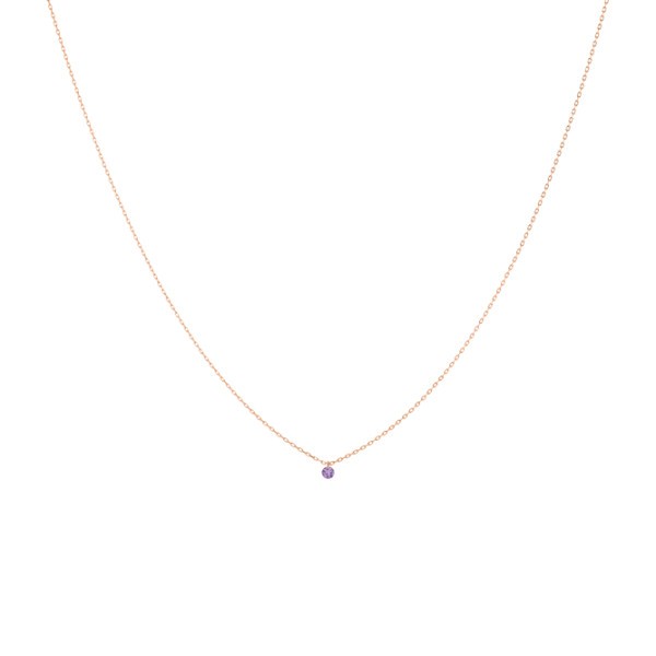 Collier La Brune et La Blonde Mini Confetti en or rose et améthyste 0,13 carat CL0135PGAM