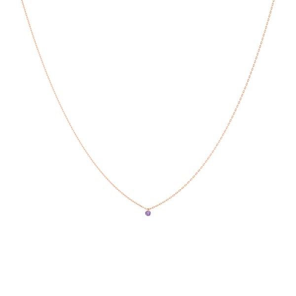 Collier La Brune et La Blonde Mini Confetti en or rose et améthyste 0,13 carat CL0135PGAM