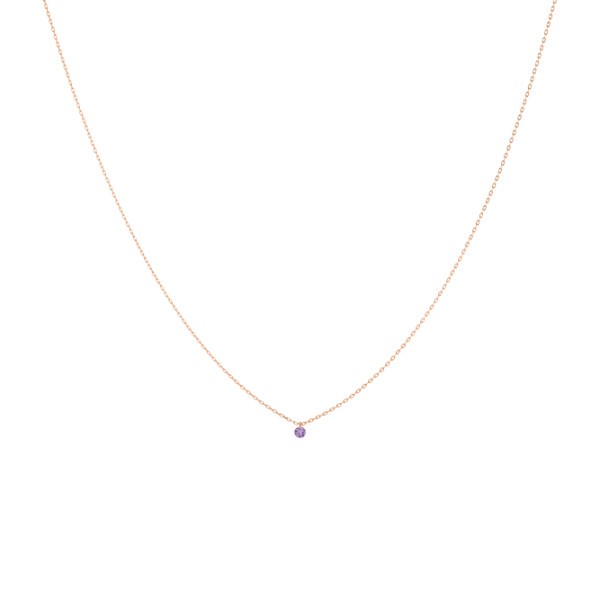 La Brune et La Blonde Mini Confetti necklace in rose gold and 0.13 carat amethyst 