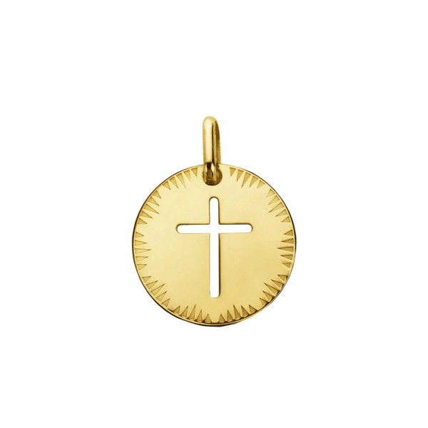 Augis Cross Pendant Openwork in yellow gold