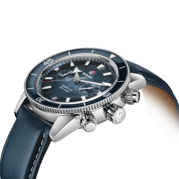 Montre Rado Captain Cook Chronographe automatique cadran bleu bracelet acier 43 mm R32145208