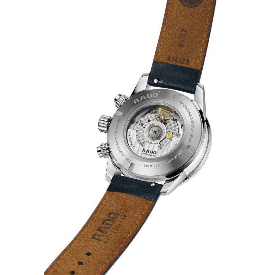Montre Rado Captain Cook Chronographe automatique cadran bleu bracelet acier 43 mm R32145208
