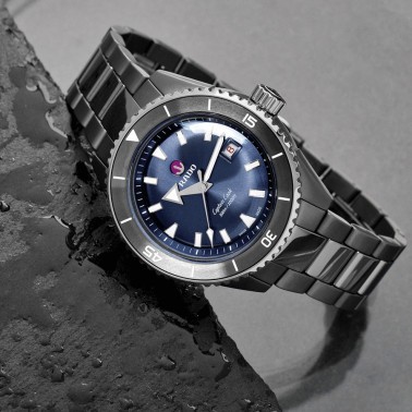 Montre Rado Captain Cook Chronographe automatique cadran bleu bracelet acier 43 mm R32145208