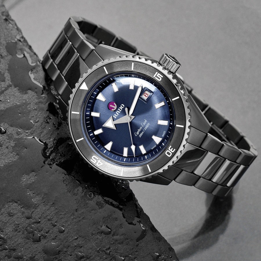 Montre Rado Captain Cook Chronographe automatique cadran bleu bracelet acier 43 mm R32145208