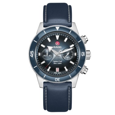 Montre Rado Captain Cook Chronographe automatique cadran bleu bracelet acier 43 mm R32145208