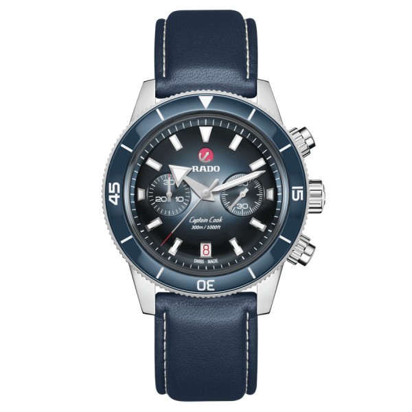 Montre Rado Captain Cook Chronographe automatique cadran bleu bracelet acier 43 mm R32145208