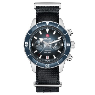 Montre Rado Captain Cook Chronographe automatique cadran bleu bracelet acier 43 mm R32145208