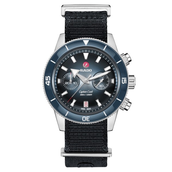 Montre Rado Captain Cook Chronographe automatique cadran bleu bracelet acier 43 mm R32145208