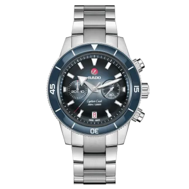 Rado Captain Cook watch Automatic Chronograph blue dial steel bracelet 43 mm R32145208