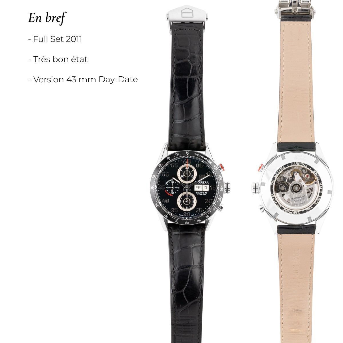 TAG Heuer Carrera Calibre 16 Day-Date Watch Ref. CV2A10.FC6235 automatic Full Set 43 mm
