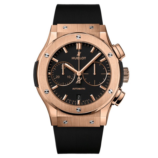 Montre Hublot Classic Fusion Chronograph King Gold automatique cadran noir 45 mm 521.OX.1181.RX