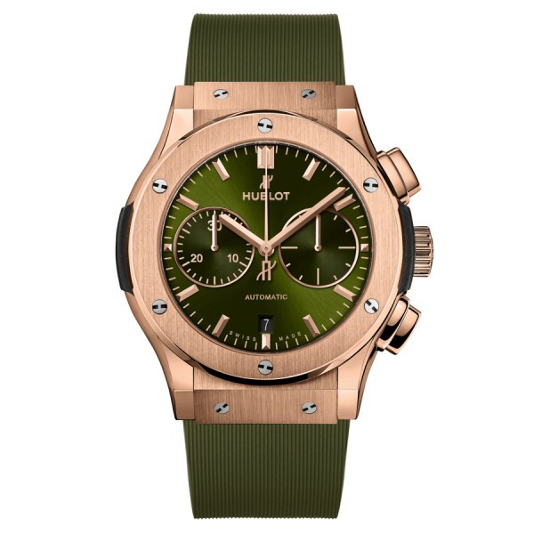 Hublot Classic Fusion Chronograph King Gold Green automatic watch green dial 45 mm 521.OX.8980.RX