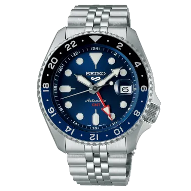 Seiko 5 SKX Sports GMT automatic blue dial steel bracelet 42.5 mm