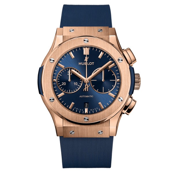 Montre Hublot Classic Fusion Chronograph King Gold Blue automatique cadran bleu 45 mm 521.OX.7180.RX