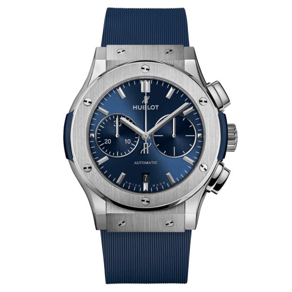 Hublot Classic Fusion Chronograph Titanium Blue automatic watch blue dial 45 mm 521.NX.7170.RX