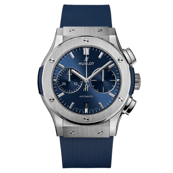 Montre Hublot Classic Fusion Chronograph Titanium Blue automatique cadran bleu 45 mm 521.NX.7170.RX