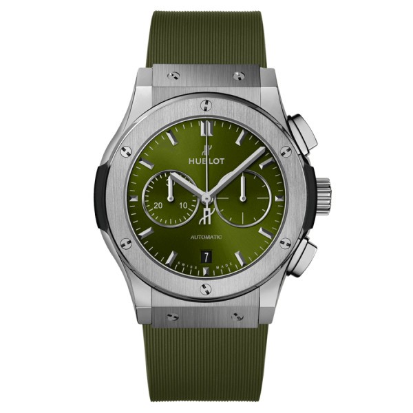 Montre Hublot Classic Fusion Chronograph Titanium Green automatique cadran vert 42 mm 541.NX.8970.RX