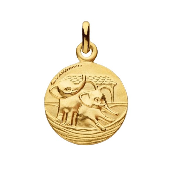 Médaille Arthus Bertrand Arche de Noé Éléphant en or jaune