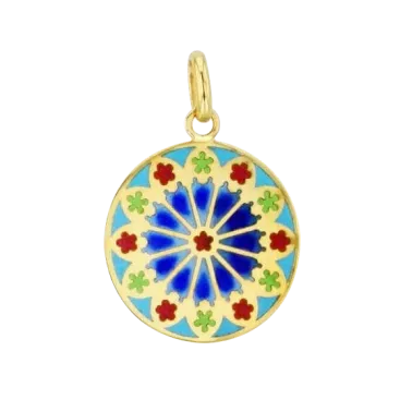 Médaille Arthus Bertrand Notre Dame de Strasbourg Vitrail en or jaune 16 mm J6846X0000