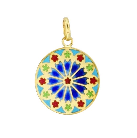 Médaille Arthus Bertrand Notre Dame de Strasbourg Vitrail en or jaune 16 mm J6846X0000