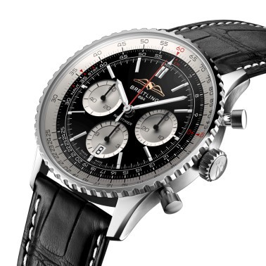 Montre Breitling Navitimer automatique B01 Chronographe cadran noir bracelet cuir noir 43 mm AB0138211B1P1 Montre Breitling Navitimer automatique B01 Chronographe cadran noir bracelet cuir noir 43 mm AB0138211B1P1