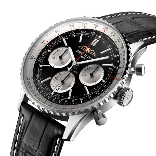 Montre Breitling Navitimer automatique B01 Chronographe cadran noir bracelet cuir noir 43 mm AB0138211B1P1 Montre Breitling Navitimer automatique B01 Chronographe cadran noir bracelet cuir noir 43 mm AB0138211B1P1