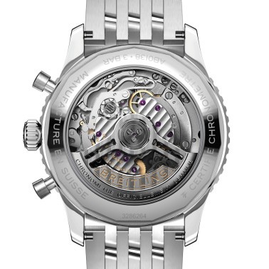 Montre Breitling Navitimer automatique B01 Chronographe cadran argent bracelet acier 43 mm AB0138241G1A1