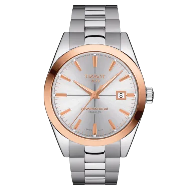 Montre Tissot T-Gold Gentleman Automatic cadran argent bracelet acier 40 mm T927.407.41.031.00