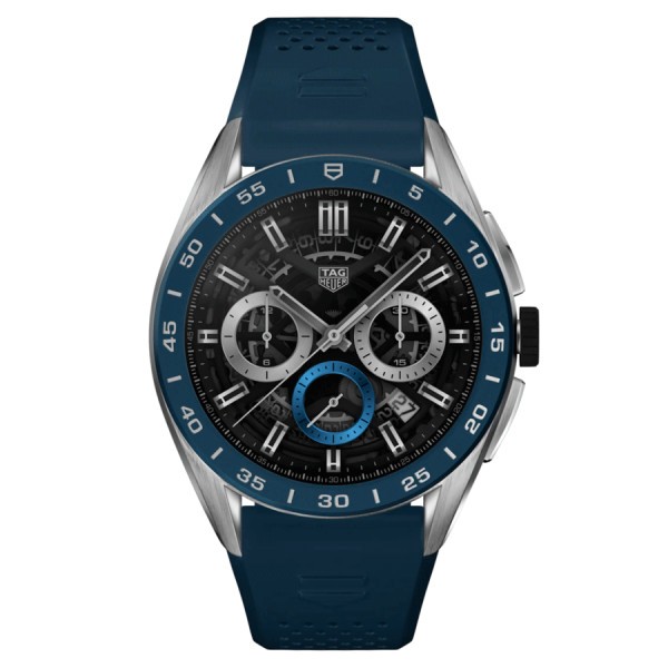 TAG Heuer Connected 2022 NFT Calibre E4 blue ceramic bezel blue rubber strap 45 mm SBR8A11.BT6260