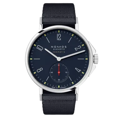 Nomos Ahoi Neomatik Atlantique automatic watch blue dial blue fabric strap 36,3 mm 567