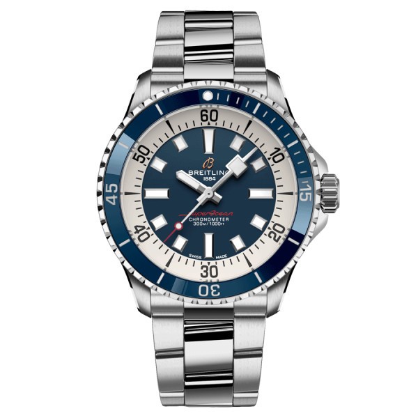 Montre Breitling Superocean automatique cadran bleu bracelet acier 42 mm