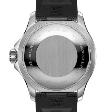 Montre Breitling Superocean automatique cadran noir bracelet caoutchouc noir 42 mm