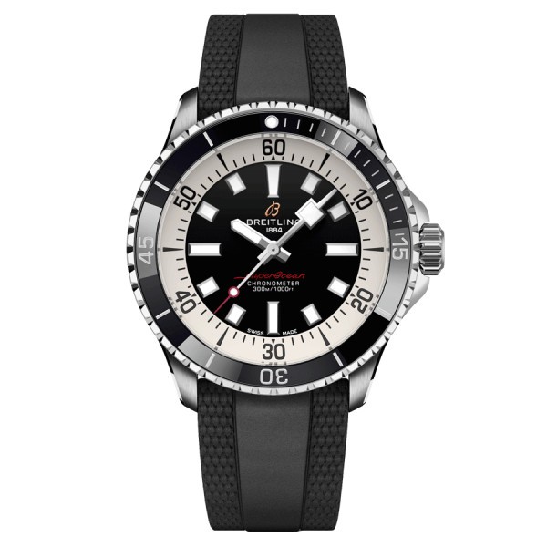 Montre Breitling Superocean automatique cadran noir bracelet caoutchouc noir 42 mm A17375211B1S1