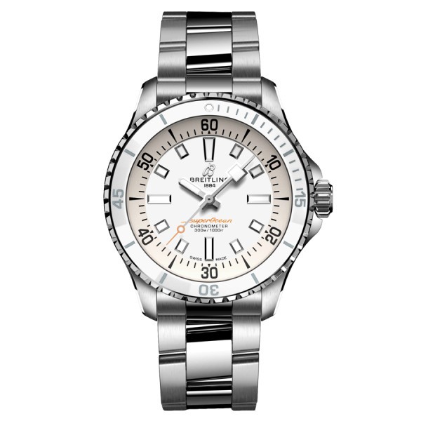 Montre Breitling Superocean automatique cadran blanc bracelet acier 36 mm A17377211A1A1