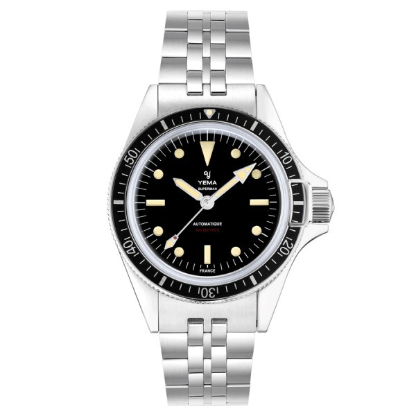 Yema Superman 500 Classic automatic watch black dial steel bracelet 41 mm YSUP22A41-AMS
