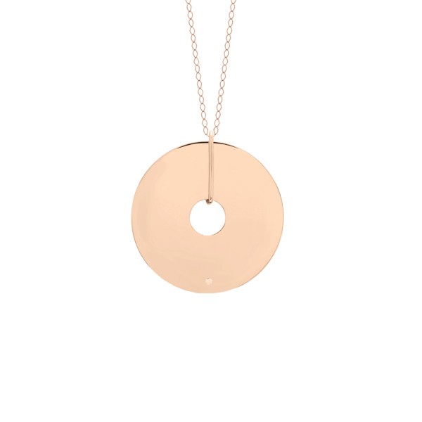 Ginette NY Donut Jumbo necklace in pink gold 