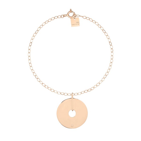Ginette NY Donut bracelet in pink gold