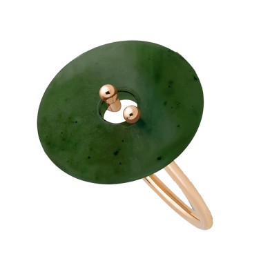 Bague Ginette NY Donut et or rose et jade RDONJ1