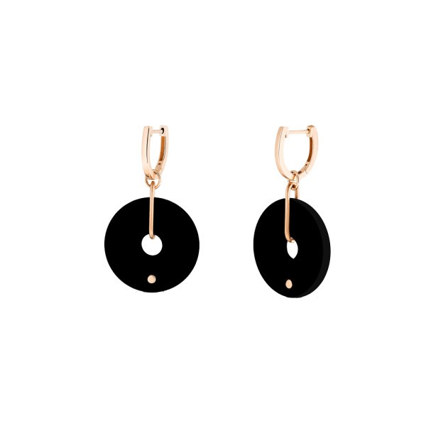 Ginette NY Donut hoops in pink gold and onyx