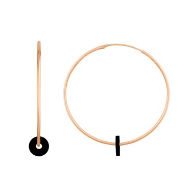 Créoles Ginette NY Donut en or rose et onyx BODONO2