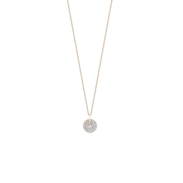 Collier Ginette NY Mini Donut en or rose et diamants DOND