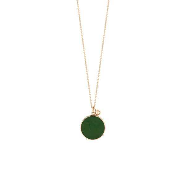 Collier Ginette NY Ever Disc en or rose et jade