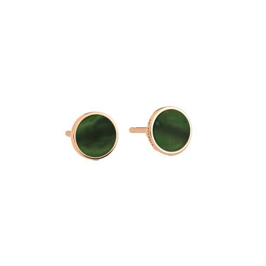 Puces d'oreilles Ginette NY Ever Disc en or rose et jade BOEVEJ