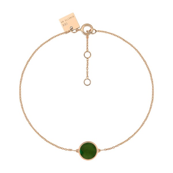 Bracelet Ginette NY Mini Ever Disc en or rose et jade