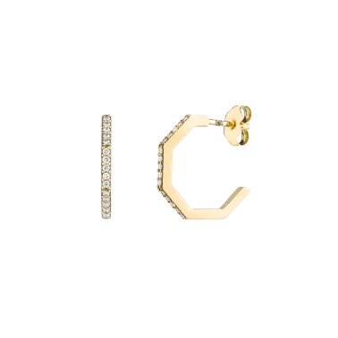 Créoles Lepage Octo en or jaune et diamants LEO14D15J