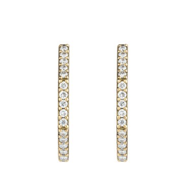 Lepage Octo yellow gold and diamonds hoop earrings 